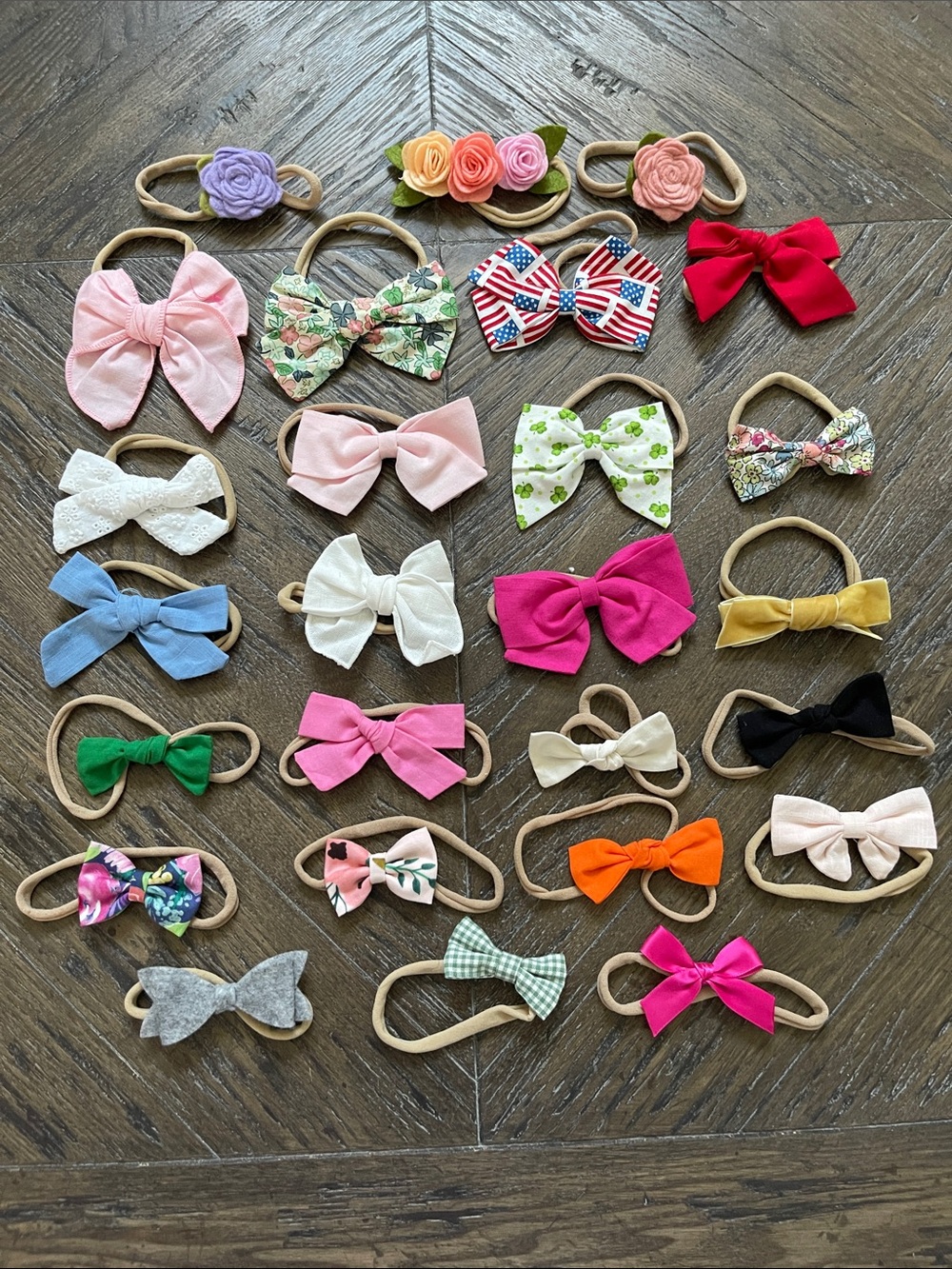 Baby Bow Headband Set - Pink, Red, Blue, Green & More Lot of 26